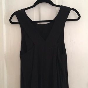 Black midi sheath dress cross back
